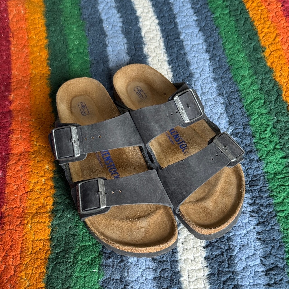 Birkenstock Charcoal Double-Strap Sandals